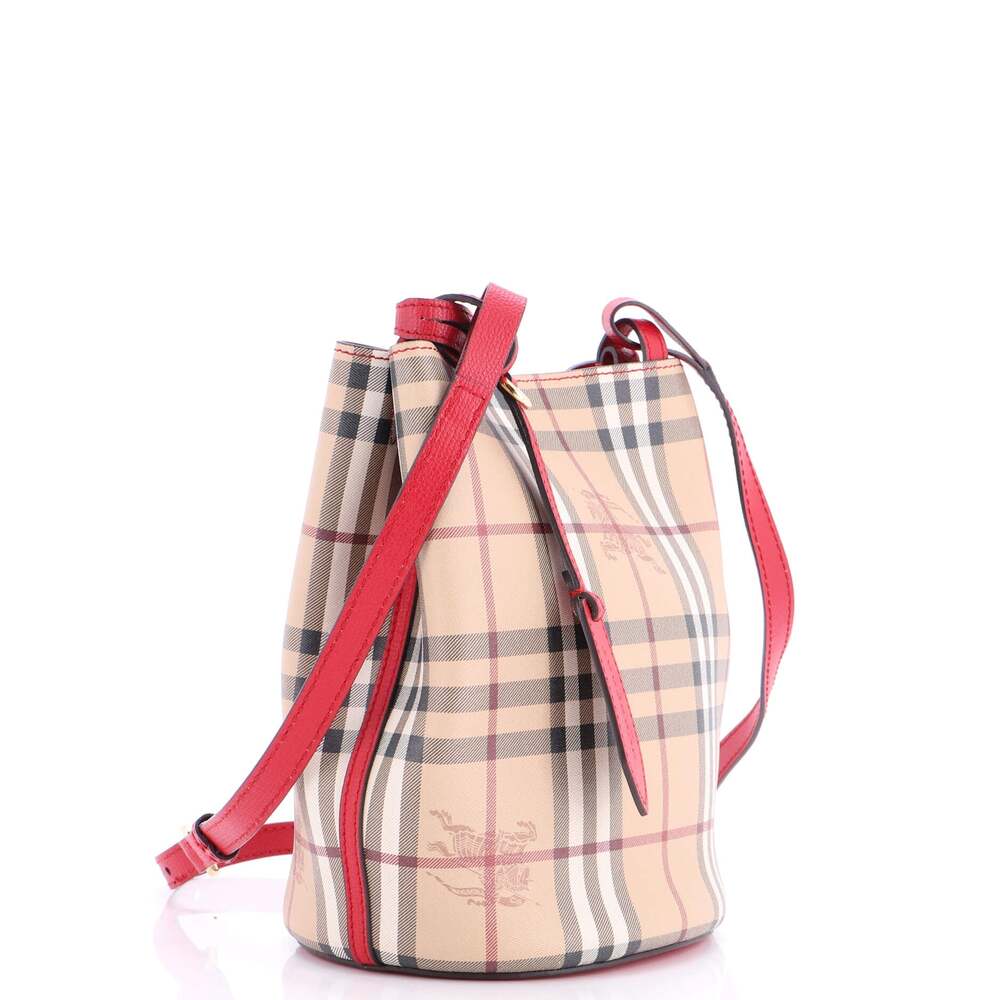 Burberry Lorne Bucket Bag Haymarket #254819B10B - Picture 2 of 6
